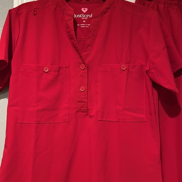 Red scrub set - jogger pants both mediums - Picture 3 of 4